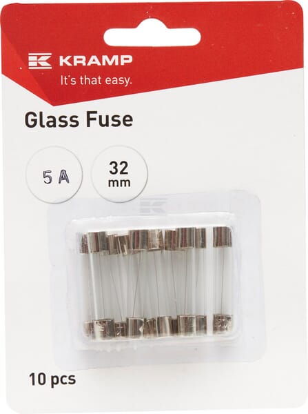 Sicherung, Glas, 5A,  Transparent, 32mm, Kramp
