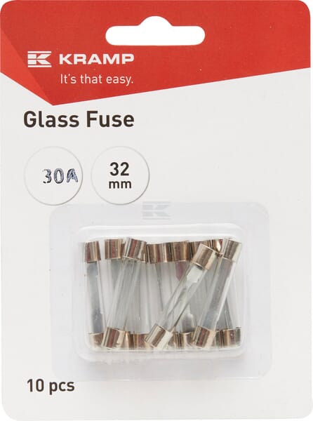 Sicherung, Glas, 30A,  Transparent, 32mm, Kramp