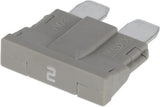 Sicherung, Stecksicherung, Standard, 2A,  Grau, 19mm, 10Stk., Kramp