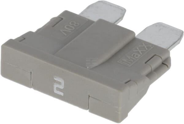 Sicherung, Stecksicherung, Standard, 2A,  Grau, 19mm, 10Stk., Kramp