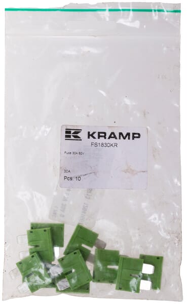 Sicherung, Stecksicherung, Standard, 30A,  Grün, 19mm, 10Stk., Kramp