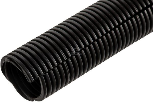 Schutzschlauch 13mm 100m flexibel gewellt, offen, schwarz