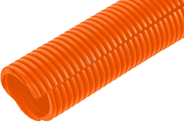Schutzschlauch 6mm 100m flexibel gewellt, offen, orange