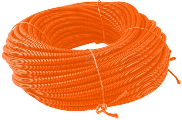 Schutzschlauch 19mm 50m flexibel gewellt, offen, orange