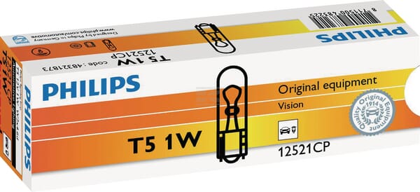 Leuchtmittel Konventionelle WBT5 12V 1W W2x4.6d Philips