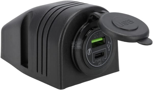 USB-C + USB-A Sockel 12/24V Oberflächenmontage
