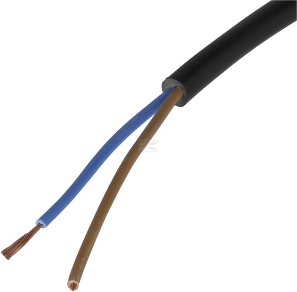 Kabel 2x0,75mm², schwarz, PVC, pro m, Helukabel