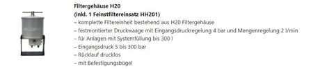 H20 Filtergehäuse
