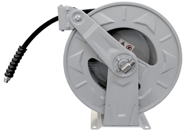 Automatischer Schlauchaufroller Stahl mit 20m 3/8" 400bar Schlauch und 3/8" Außengewinde