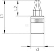 Schraubendrehereinsatz 1/4" Kugelkopf in-hex 4mm