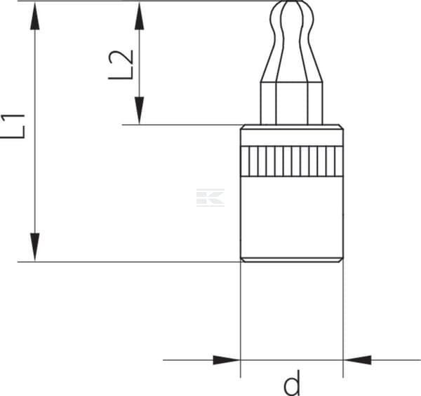 Schraubendrehereinsatz 1/4" Kugelkopf in-hex 4mm