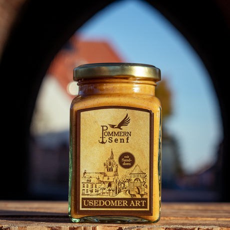Inselmühle Usedom Pommern-Senf Usedomer Art mit Sanddorn