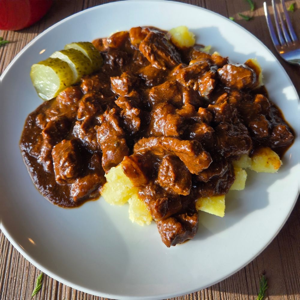 Inselmühle Usedom Wasserbüffel Gulasch