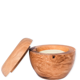 jolu Rasierdose aus Olivenholz mit Seife