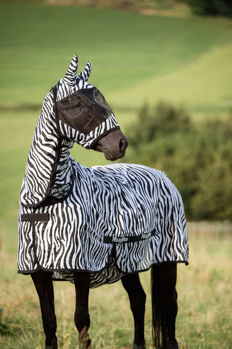 Kerbl Fliegenschutzmaske Zebra mit Ohrenschutz