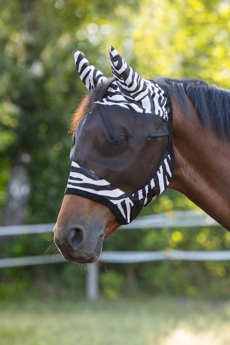 Kerbl Fliegenschutzmaske Zebra mit Ohrenschutz