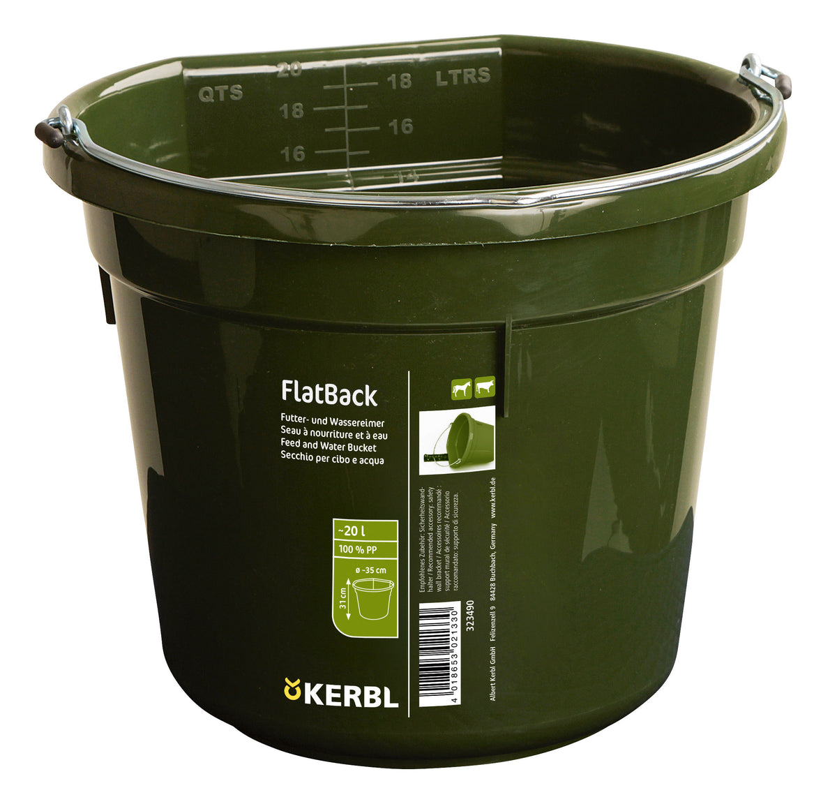Kerbl Futter- und Wassereimer FlatBack