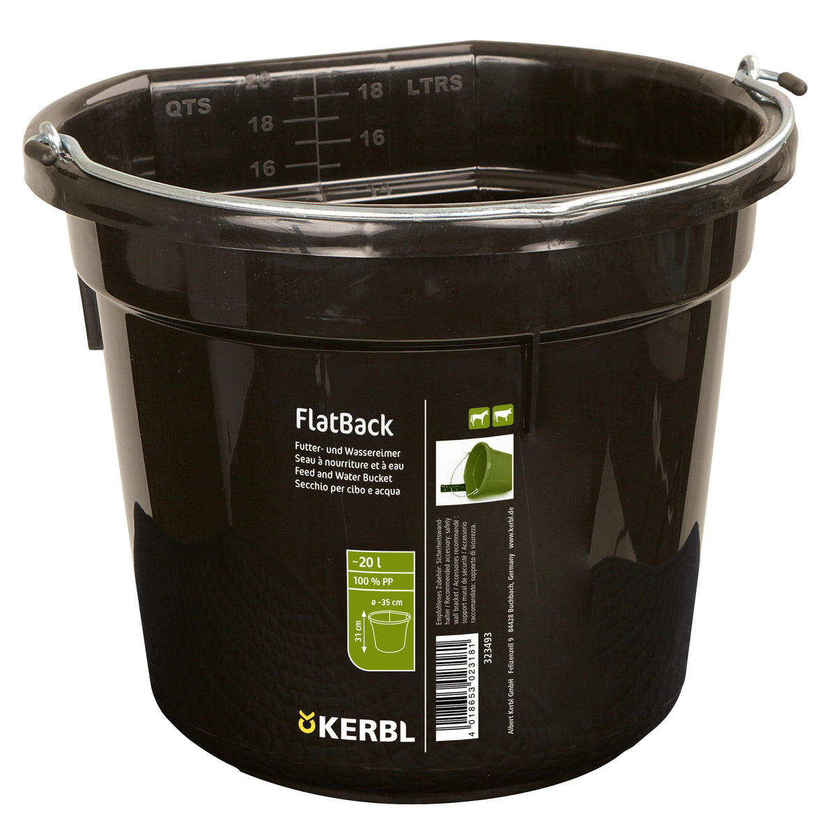 Kerbl Futter- und Wassereimer FlatBack