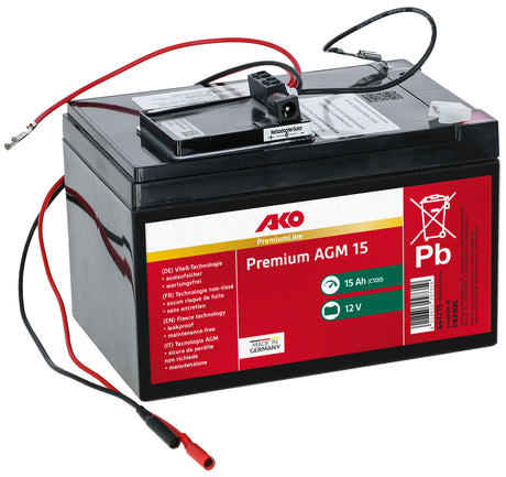 Kerbl Premium AGM 15 Ah Komplettset