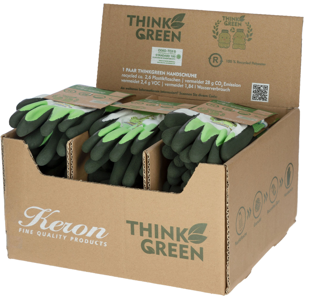 Kerbl THINKGREEN Kinderhandschuh-Display Sprout recycled