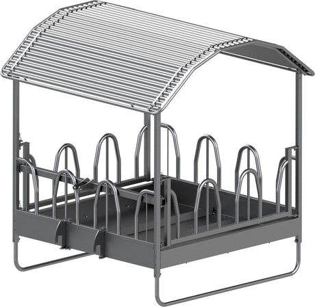 Kerbl Viereckraufe Standard mit Palisadenfressgitter