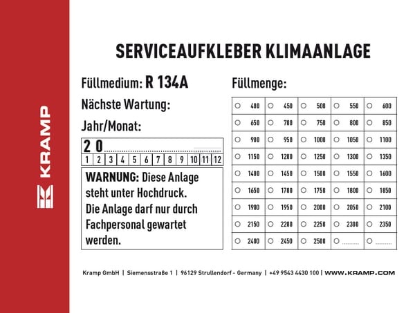 Aufkleber Klimainspektion