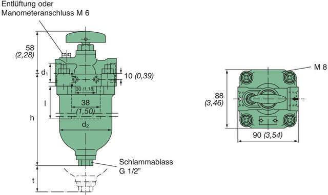 KMGP00002 Plattenspaltfilter, 0,1 mm Spaltweite