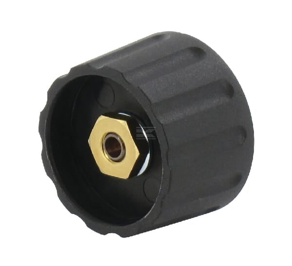 Drehknopf 28,0 mm, 1/4"-Schaft, schwarz