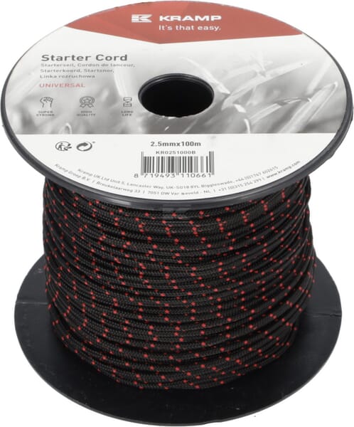 Starterseil, 2,5 mm x 100 m, schwarz
