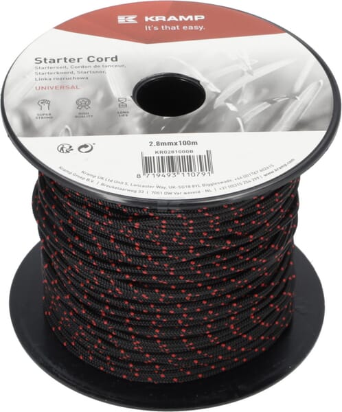 Starterseil, 2,8 mm x 100 m, schwarz
