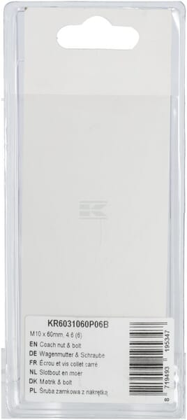 Schlossschraube und Mutter M10 x 60mm, 4.6 (6)