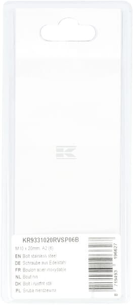 Schraube aus rostfreiem Stahl M10 x 20mm, A2 (6)