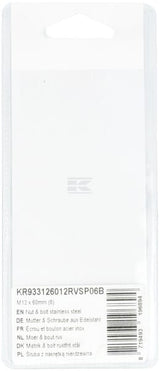Mutter und Schraube aus Edelstahl M12 x 60mm (6)