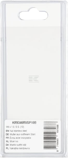 Mutter aus rostfreiem Stahl M6 x 1,0, S.S. (10)