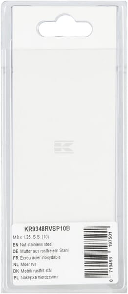 Mutter aus rostfreiem Stahl M8 x 1,25, S.S. (10)