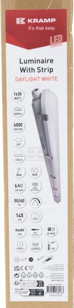 LED-Leuchte mit Streifen - 1x30W 120cm 6500K
