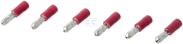 Rundsteckverbinder, rot Ø 4mm - 0,5-1,0mm² (6)