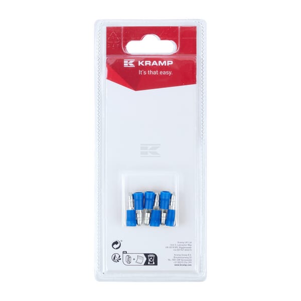 Rundsteckverbinder, blau Ø 4mm - 1.5-2.5mm² (6)