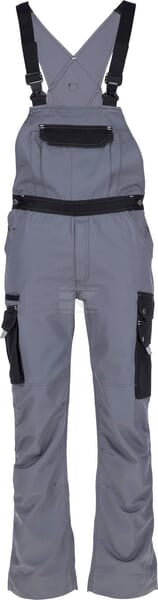 Latzhose, Erwachsener, Gr. L UK:38-40 , grau schwarz, Kramp Original , by Kramp