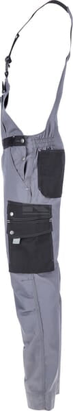 Latzhose, Erwachsener, Gr. L UK:38-40 , grau schwarz, Kramp Original , by Kramp