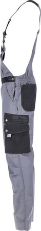 Latzhose, Erwachsener, Gr. L UK:38-40 , grau schwarz, Kramp Original , by Kramp