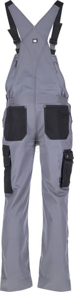 Latzhose, Erwachsener, Gr. L UK:38-40 , grau schwarz, Kramp Original , by Kramp