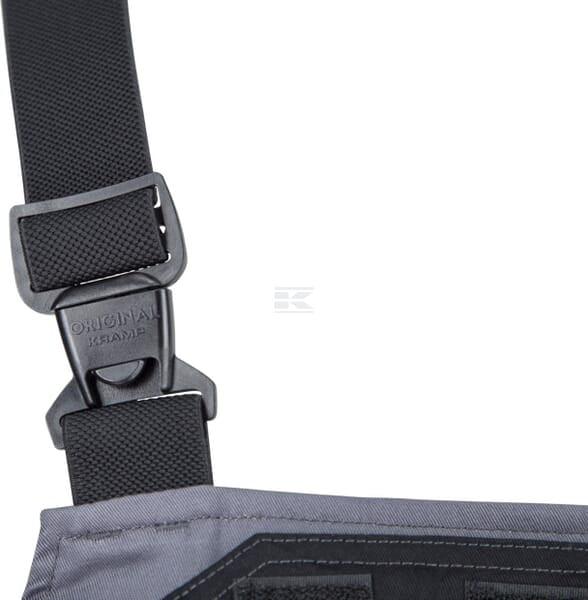 Latzhose, Erwachsener, Gr. L UK:38-40 , grau schwarz, Kramp Original , by Kramp