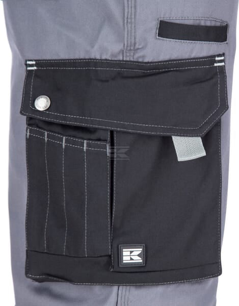 Latzhose, Erwachsener, Gr. L UK:38-40 , grau schwarz, Kramp Original , by Kramp