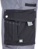 Latzhose, Erwachsener, Gr. L UK:38-40 , grau schwarz, Kramp Original , by Kramp