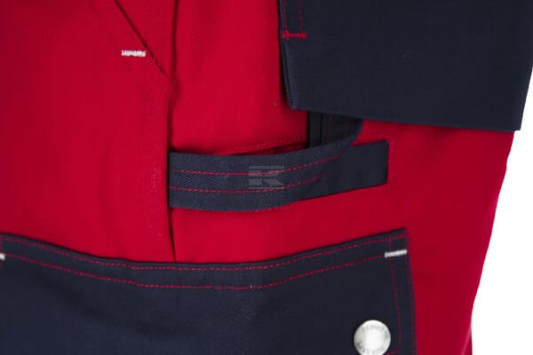 Latzhose, Erwachsener, Gr. XS UK:32 , rot blau, Kramp Original , by Kramp