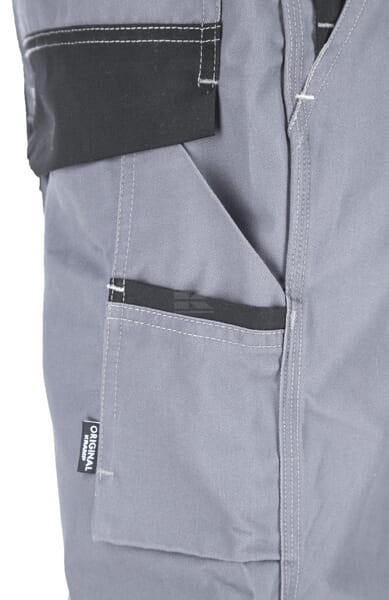Latzhose, Erwachsener, Gr. 3XL UK:46 , grau schwarz, Kramp Original , by Kramp