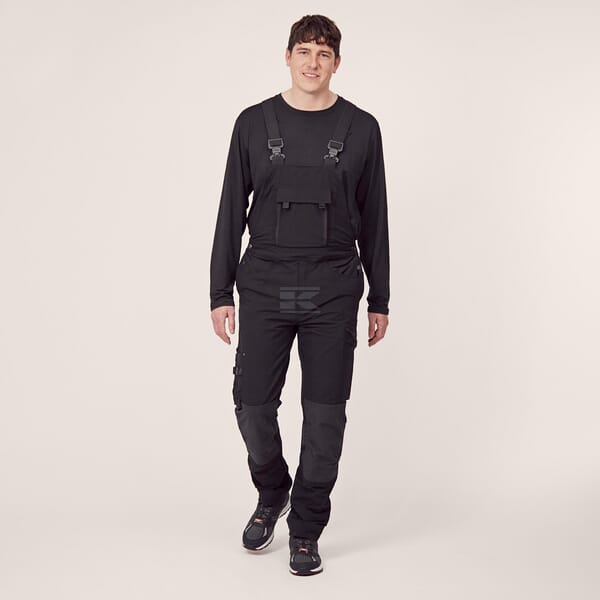 Latzhose, Erwachsener, Gr. 2XL UK:38 , schwarz, 4 Way Stretch , by Kramp