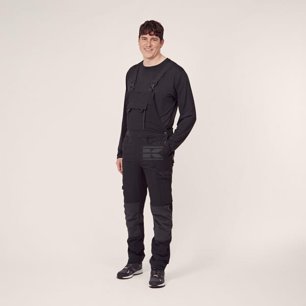 Latzhose, Erwachsener, Gr. 2XL UK:38 , schwarz, 4 Way Stretch , by Kramp
