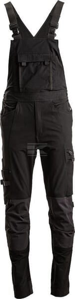 Latzhose, Erwachsener, Gr. XS UK:28 , schwarz, 4 Way Stretch , by Kramp